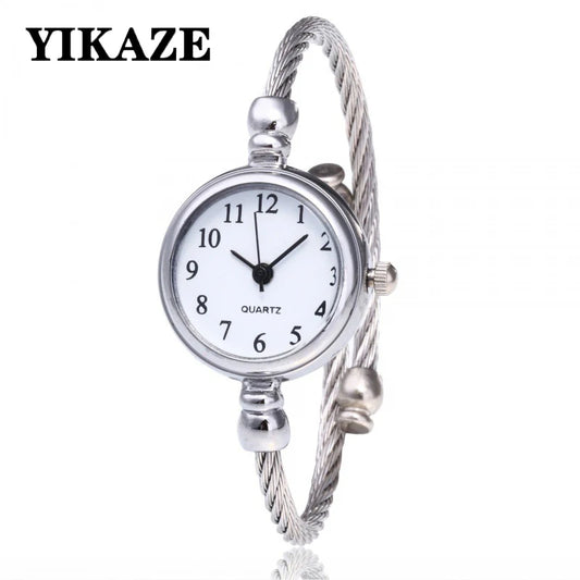 YIKAZE Small Gold Bangle Bracelet Luxury Watch